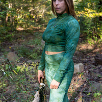 Mock-neck Crop 'Hand-Dyed'