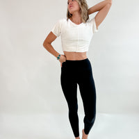 Gemini Crop 'Cream' Velour