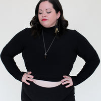 Mock Neck Crop 'Solids'