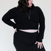 Mock Neck Crop 'Solids'