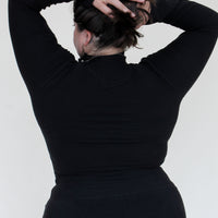 Mock Neck Crop 'Solids'