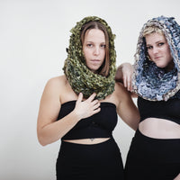 Deep Blues Knitted Cowl