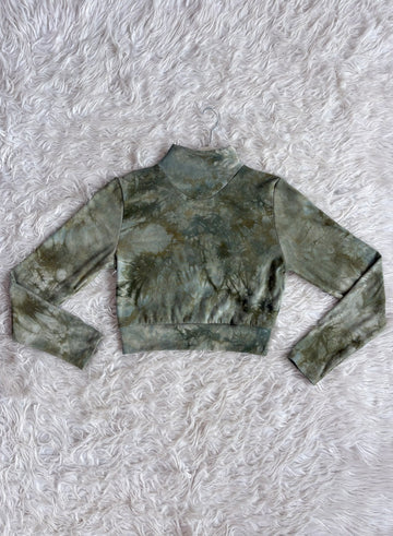 Mock-neck Crop 'Sage' M