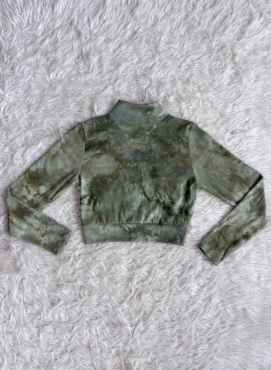 Mock-neck Crop 'Sage' M