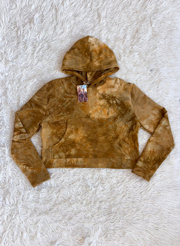 Shade Hoodie- Cropped Pocket 'Chanterelle' M Fleece