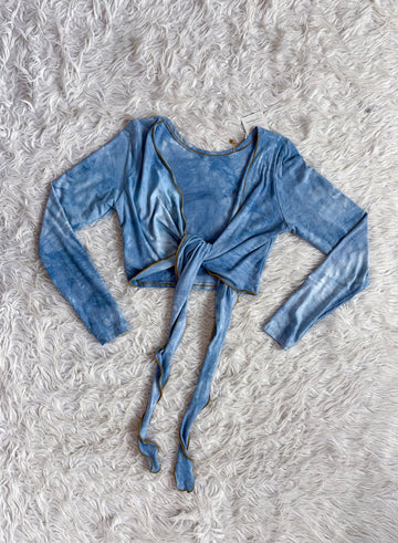 Wrap Top- Long sleeve 'Cornflower' S