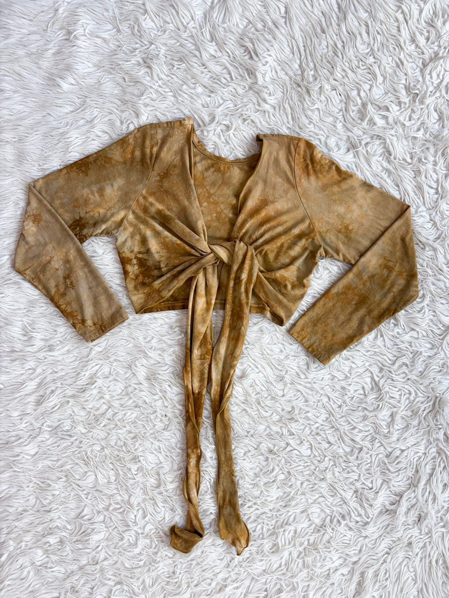 Wrap Top- Long sleeve 'Chanterelle' XL