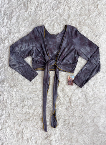 Wrap Top- Long sleeve 'Midnight' XL