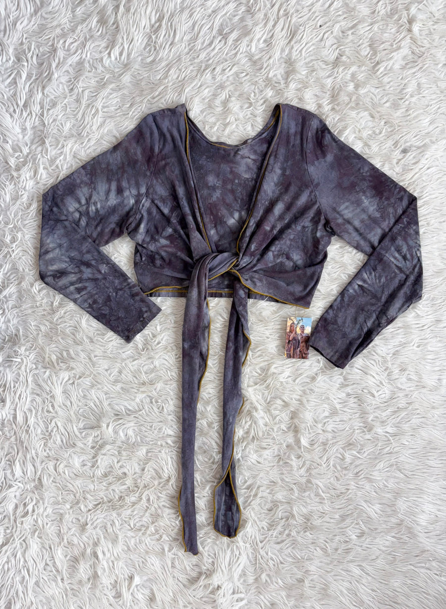 Wrap Top- Long sleeve 'Midnight' XL