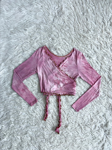 Wrap Top- Long sleeve 'Petal' XS
