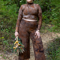 Mock-neck Crop 'Hand-Dyed'