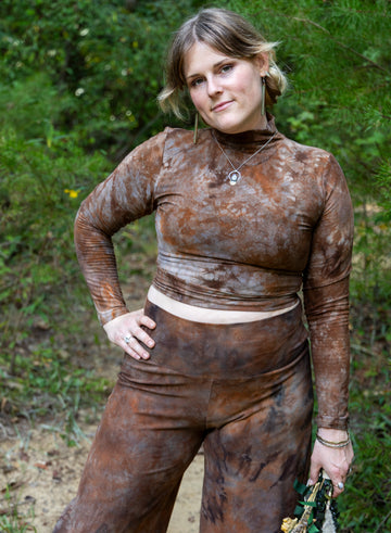 Mock-neck Crop 'Hand-Dyed'