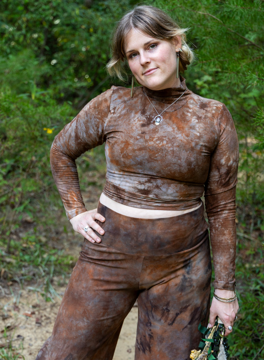 Mock-neck Crop 'Hand-Dyed'