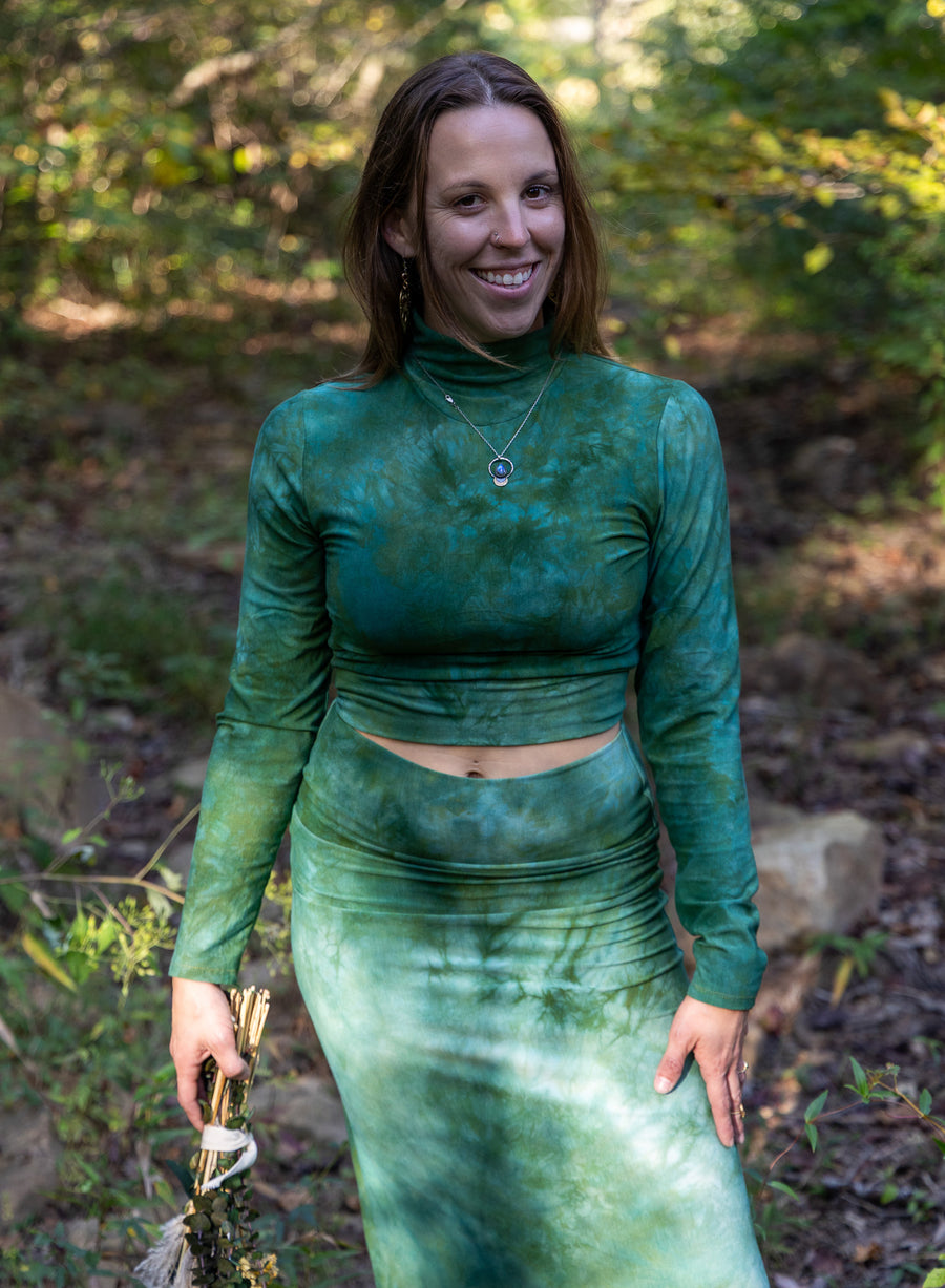 Mock-neck Crop 'Hand-Dyed'