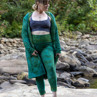 Hooded Cardigan 'Hand-Dyed' Fleece