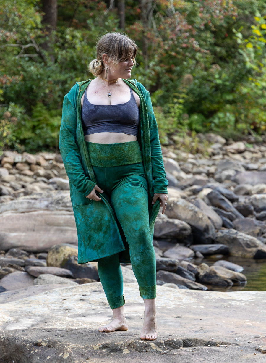 Hooded Cardigan 'Hand-Dyed' Fleece