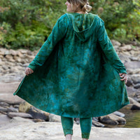 Hooded Cardigan 'Hand-Dyed' Fleece