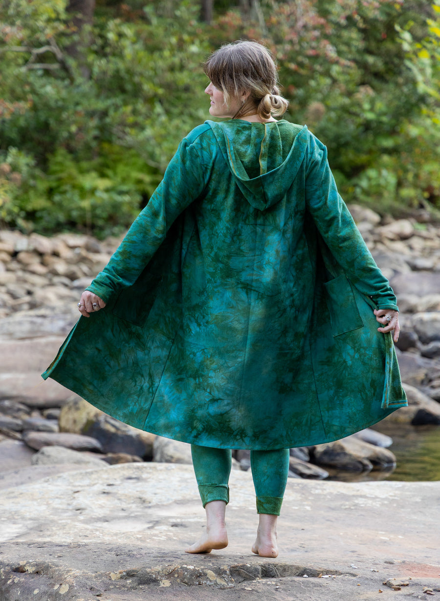 Hooded Cardigan 'Hand-Dyed' Fleece