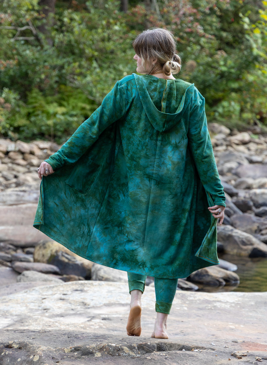 Hooded Cardigan 'Hand-Dyed' Fleece