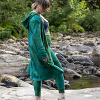 Hooded Cardigan 'Hand-Dyed' Fleece