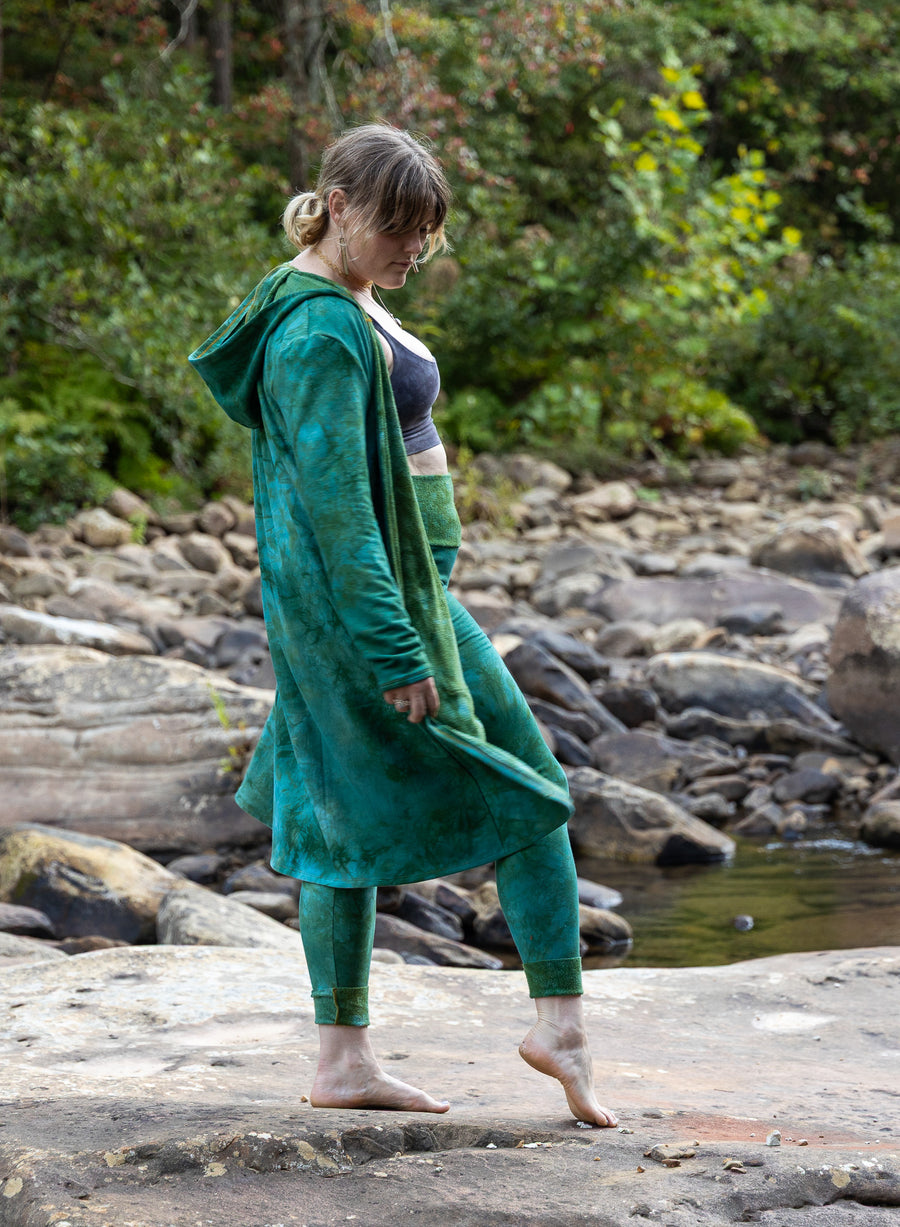 Hooded Cardigan 'Hand-Dyed' Fleece