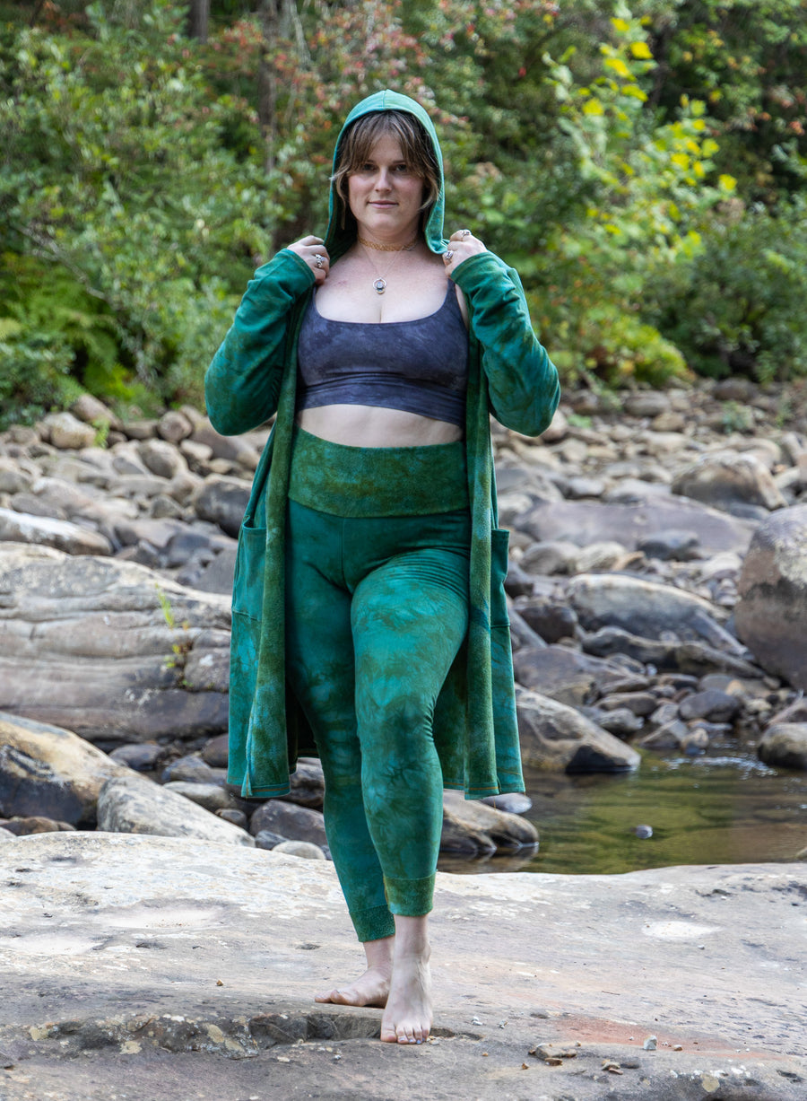 Hooded Cardigan 'Hand-Dyed' Fleece