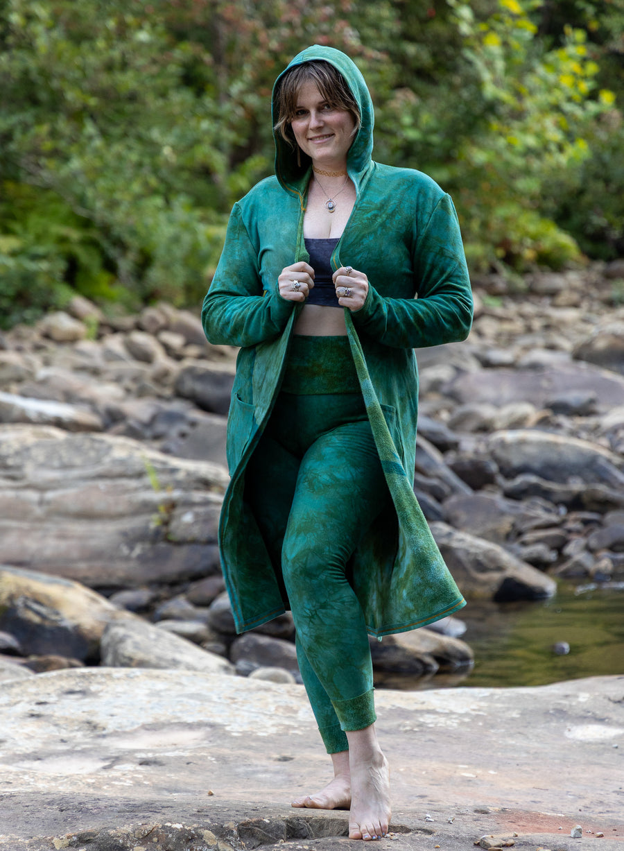 Hooded Cardigan 'Hand-Dyed' Fleece