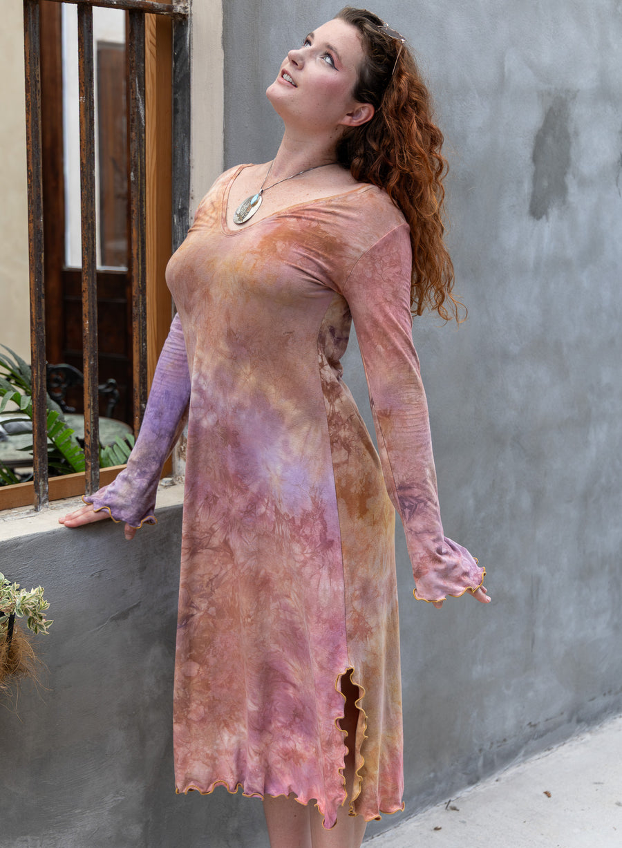 Midi Slip Dress *with Sleeves* 'Hand-Dyed'