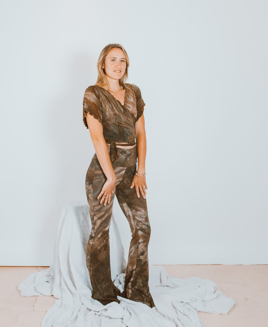 Wanderess Wrap-Top *Flutter Sleeve* 'Hand-Dyed'