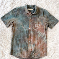 'Druzy Chrysocolla' Pocket Button Down Shirt