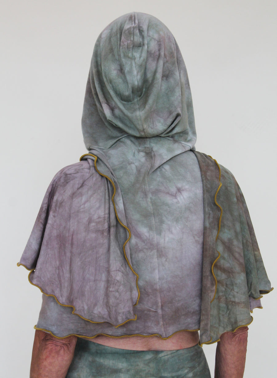 'Moss Agate' Mystic Hooded Shawl