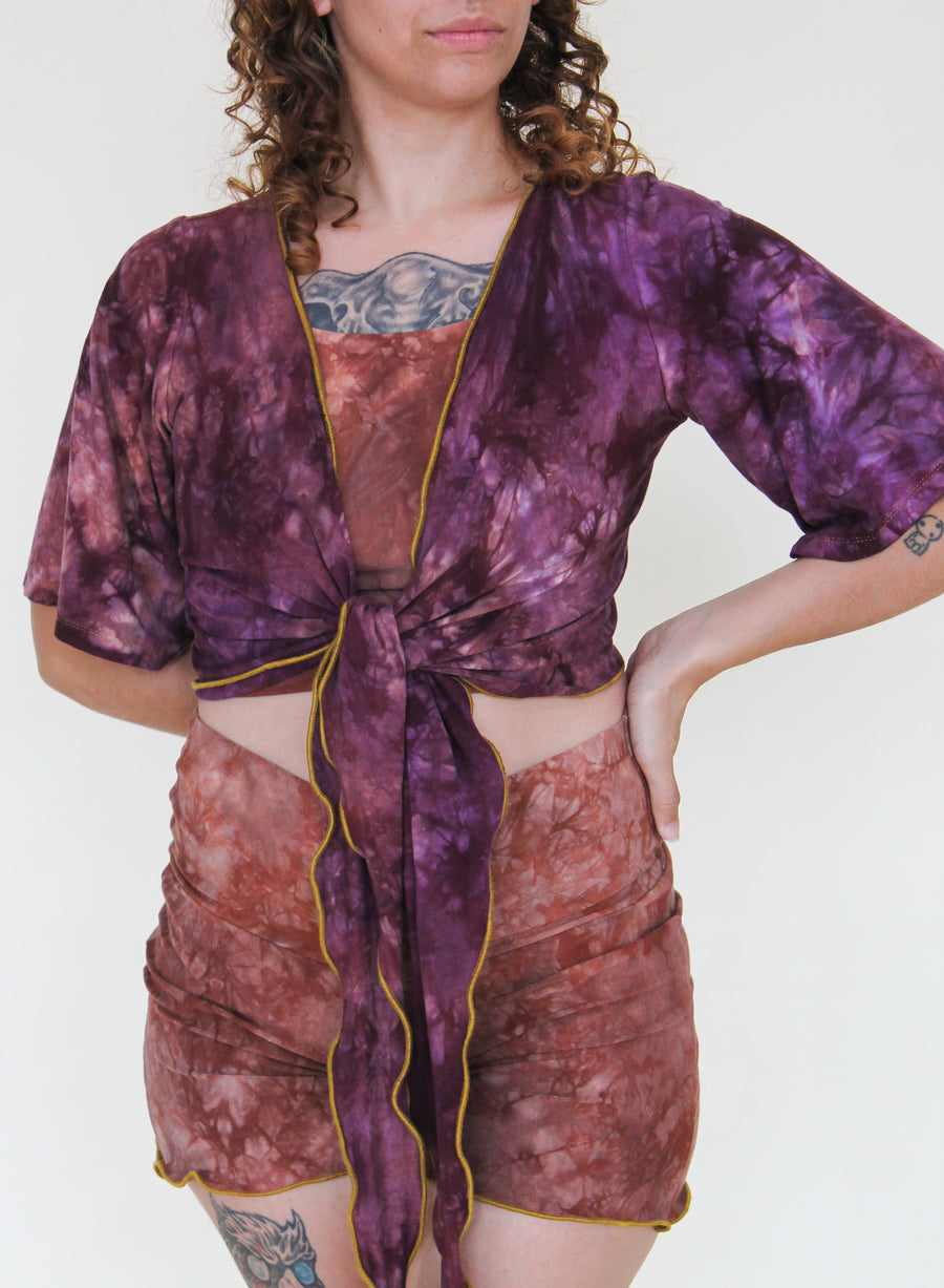 'Rhodolite' Butterfly Sleeve Wanderess Wrap-Top