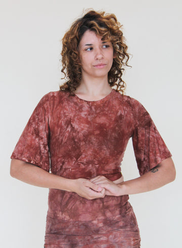 'Cocoa' Butterfly Sleeve Wanderess Wrap-Top