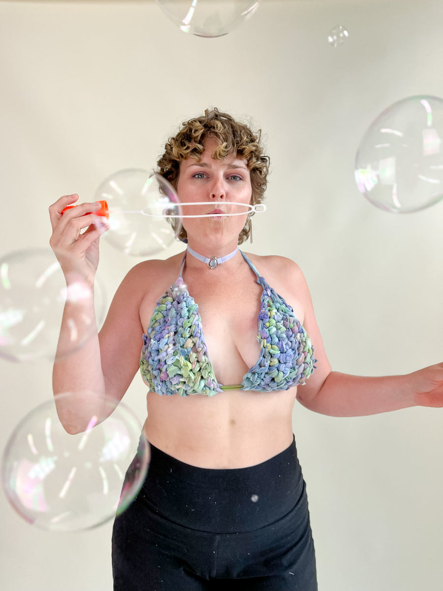 Triangle Crochet Bra Top 'Iridescence'