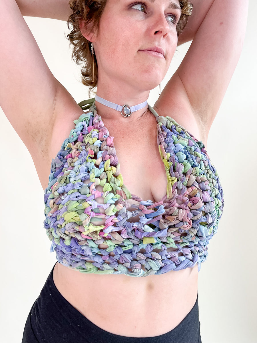 Banded Crochet Bra Top 'Iridescence'