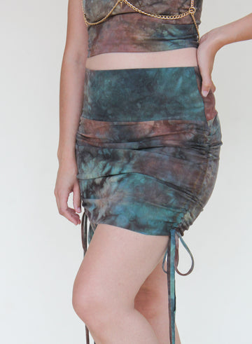 'Druzy Chrysocolla' Cinch Mini Skirt