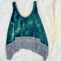 Velour Lace Tank 'Dusty Teal'