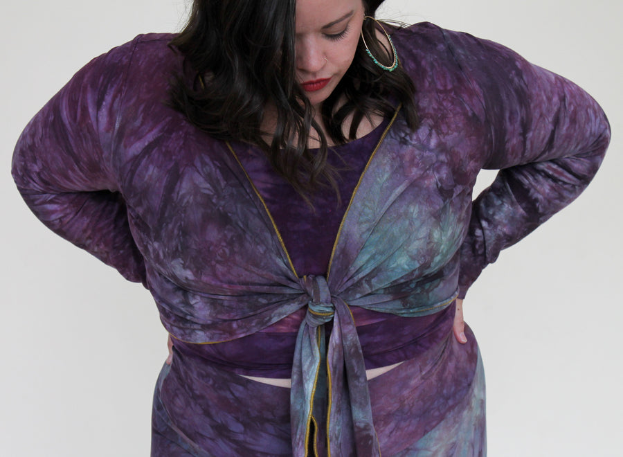 'Fluorite' Long Sleeve Wanderess Wrap-Top