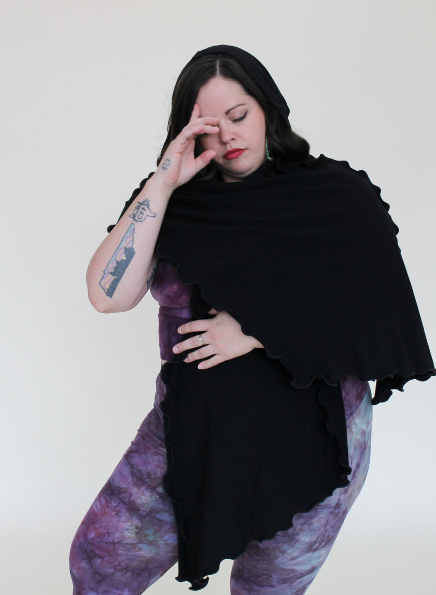 'Black' Mystic Hooded Shawl