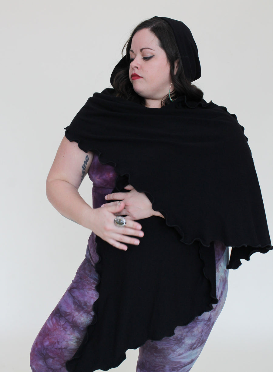 'Black' Mystic Hooded Shawl