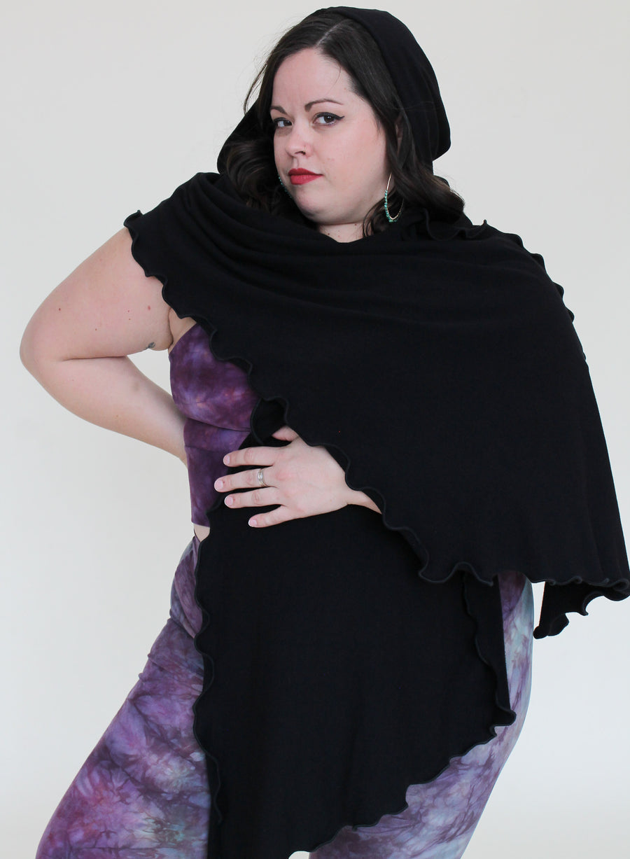 'Black' Mystic Hooded Shawl