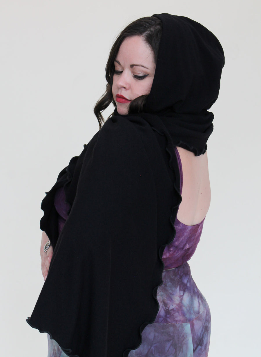 'Black' Mystic Hooded Shawl