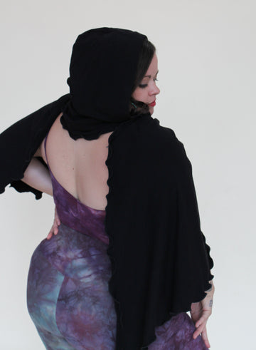 'Black' Mystic Hooded Shawl