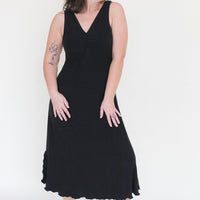 'Black' Midi Slip Dress