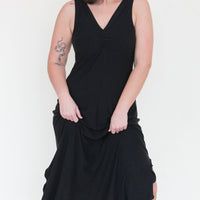 'Black' Midi Slip Dress