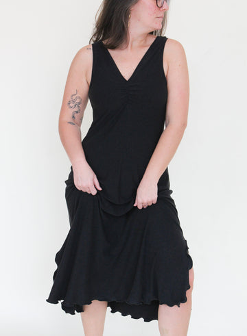 'Black' Midi Slip Dress