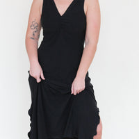 'Black' Midi Slip Dress