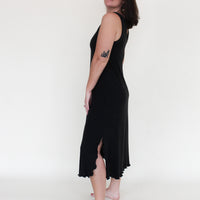 'Black' Midi Slip Dress