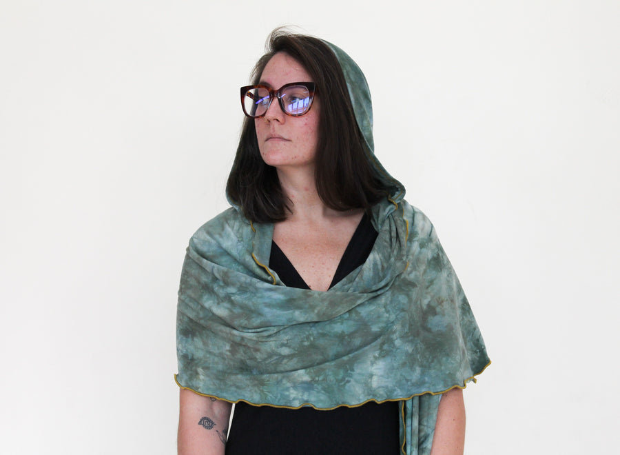 'Aventurine' Mystic Hooded Shawl