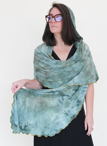 'Aventurine' Mystic Hooded Shawl